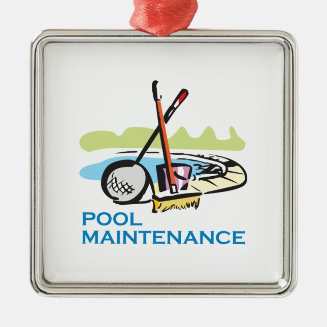 POOL MAINTENANCE METAL ORNAMENT (Front)