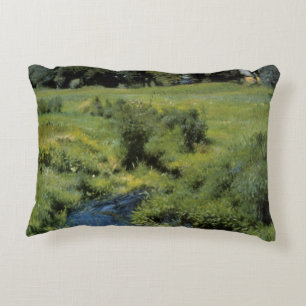 Pool Medfield by Dennis Miller Bunker, Vintage Art Accent Pillow