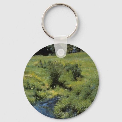 Pool Medfield by Dennis Miller Bunker Vintage Art Keychain