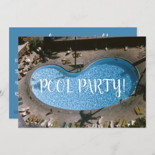 Pool Mid_century Inspired Swimming Party 1960s Invitation