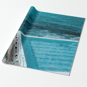 Pool near sea wrapping paper