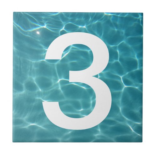 Pool number tile