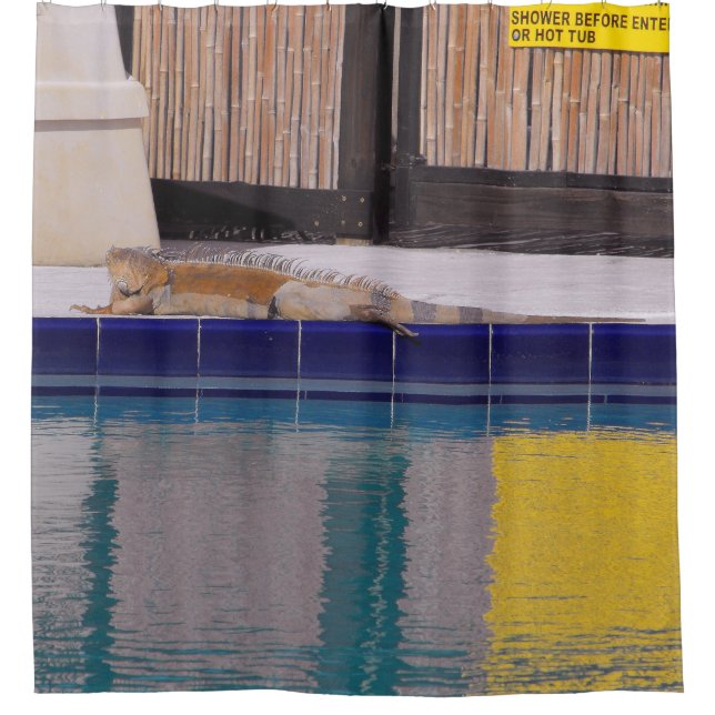 Pool of the Iguana Shower Curtain (Front)