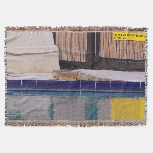 Pool of the Iguana Throw Blanket (Front)