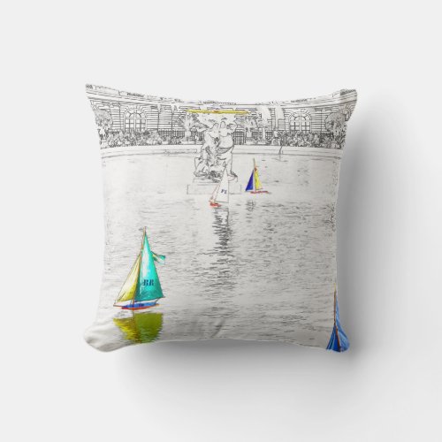 Pool of the Luxembourg Garden _ Paris Throw Pillow