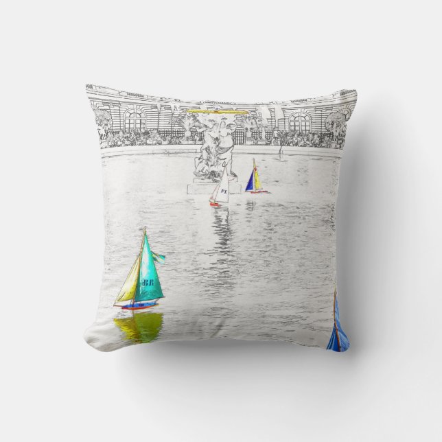 Pool of the Luxembourg Garden - Paris Throw Pillow (Front)