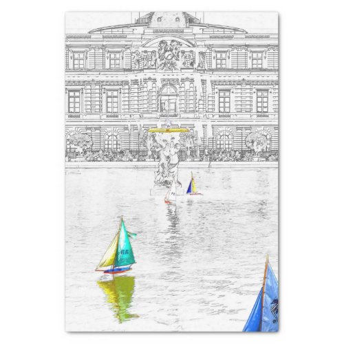 Pool of the Luxembourg Garden _ Paris Tissue Paper