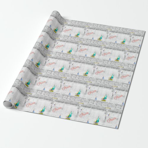 Pool of the Luxembourg Garden _ Paris Wrapping Paper