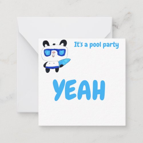 pool panda note card