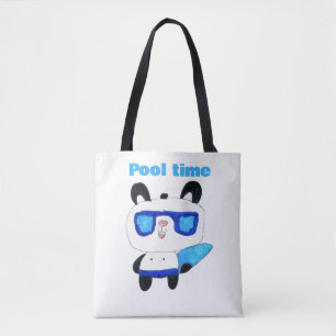 Pool panda tote bag