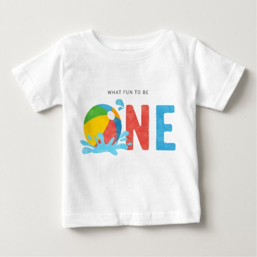 Pool Party 1st Birthday Party Outfit Baby T_Shirt