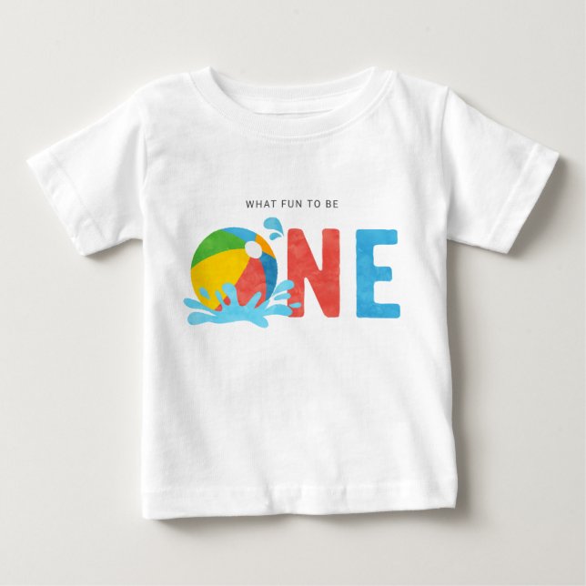 Pool Party 1st Birthday Party Outfit Baby T-Shirt (Front)