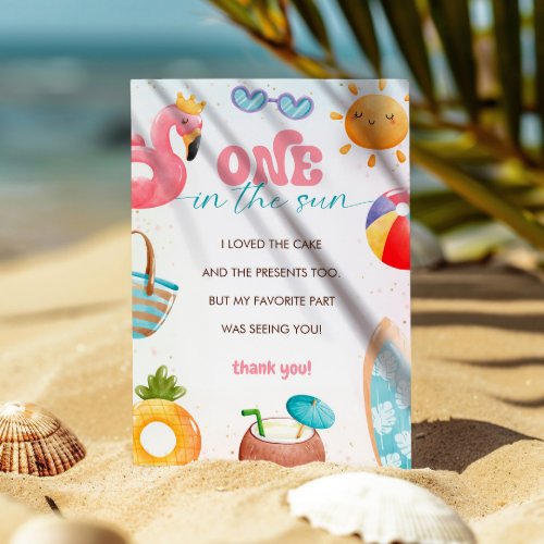 Pool Party 1st Birthday Party Thank You Card