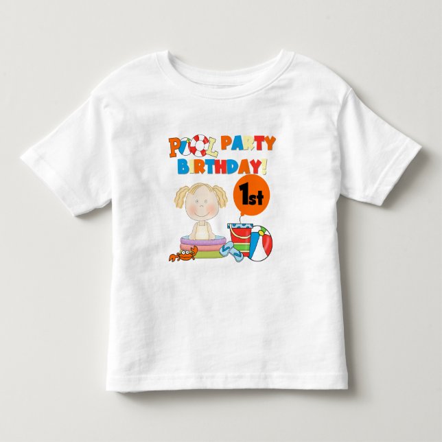 Pool Party 1st Birthday T-shirts and Gifts (Front)