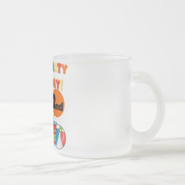 Pool Party 2nd Birthday Tshirts and Gifts Frosted Glass Coffee Mug (Right)