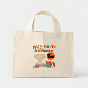 Pool Party 2nd Birthday Tshirts and Gifts Mini Tote Bag
