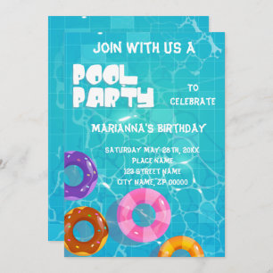 Pool Party Any Age Birthday Invitation