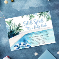 Pool party baby shower blue It's a Boy