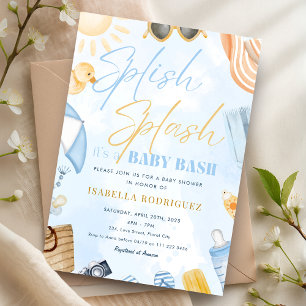Pool Party Baby Shower Splish Splash Baby Bash Invitation