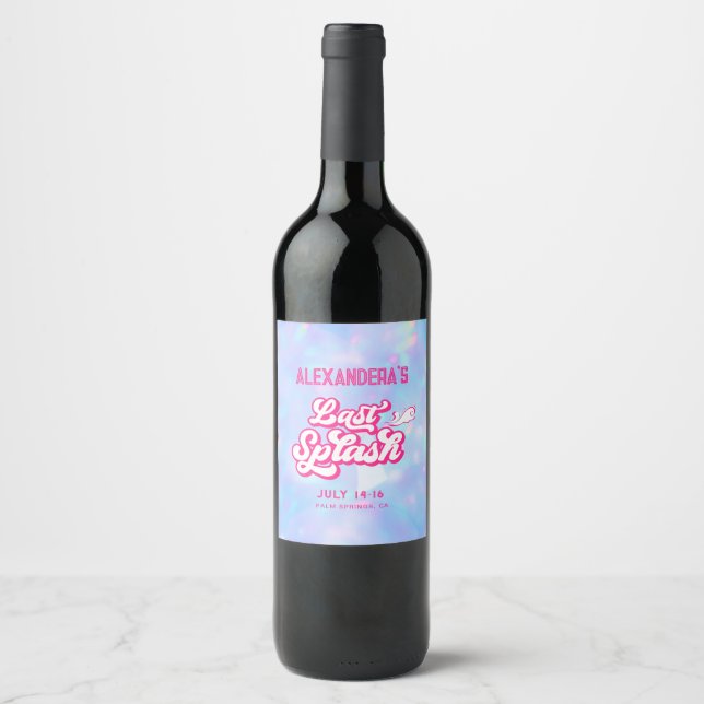Pool Party Bachelorette  Wine Label (Front)