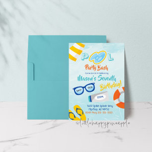 Pool Party Bash Birthday Invitation