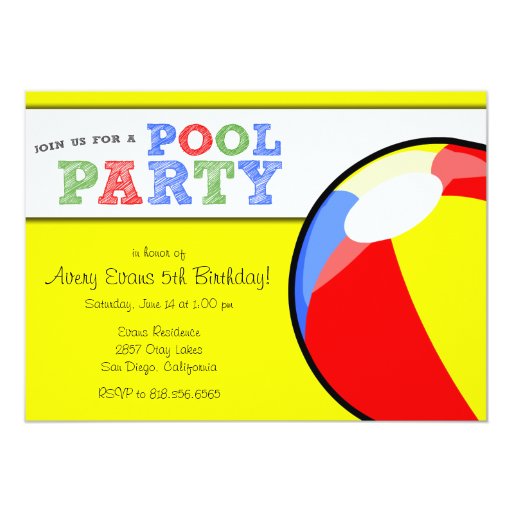 Beach Ball Party Invitations 4