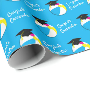 Pool Party Beach Ball Graduation Party Wrapping Paper