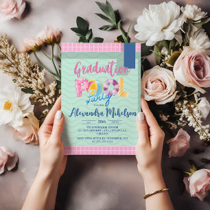 Pool Party Beach Graduation Party Invitation