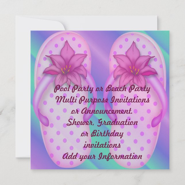 Pool Party Beach Multi purpose Invitation (Front)