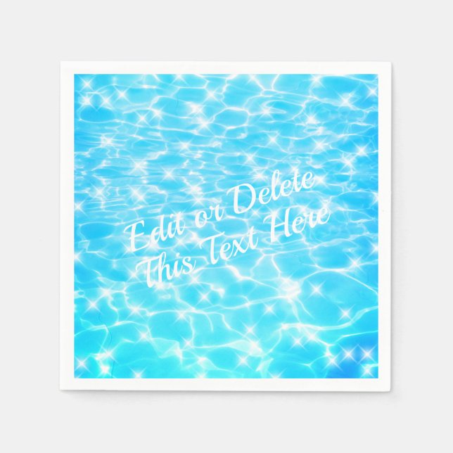 Pool party Beach party Summer party blue water Napkins (Front)