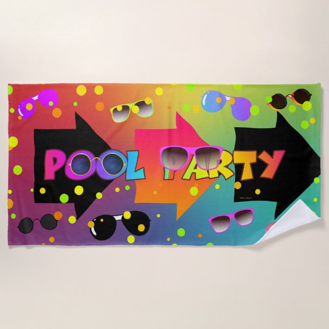 Pool Party Beach Towel (Front)