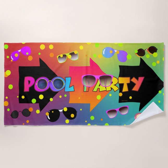 Pool Party Beach Towel (Front)