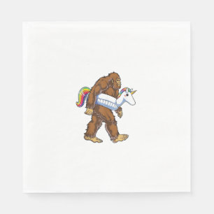 Pool Party Bigfoot Unicorn Float Funny Sasquatch R Napkins