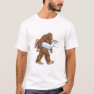 Pool Party Bigfoot Unicorn Float Funny Sasquatch R T-Shirt