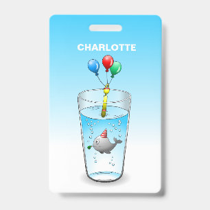 Pool Party Birthday Badge