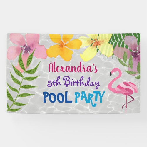 Pool Party Birthday Banner