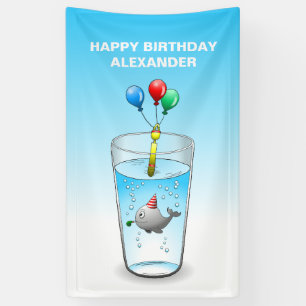 Pool Party Birthday Banner