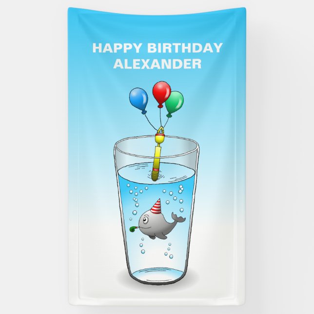 Pool Party Birthday Banner (Vertical)