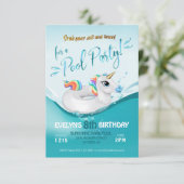 Pool Party Birthday Celebration Invitation (Standing Front)