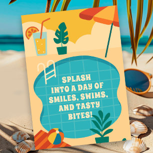 Pool Party Birthday Celebration Invitation