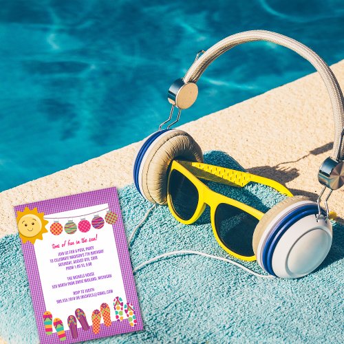 Pool Party Birthday Celebration Invitations