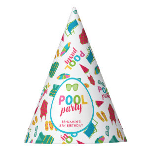 Pool Party Birthday Colorful Summer Cute Hat