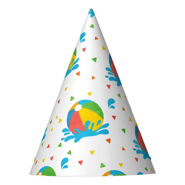 Pool Party Birthday Decor Supplies  Hat (Front)