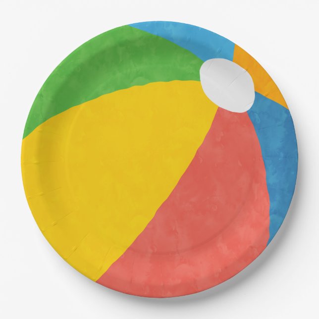 Pool Party Birthday Decor Supplies  Paper Plates (Front)