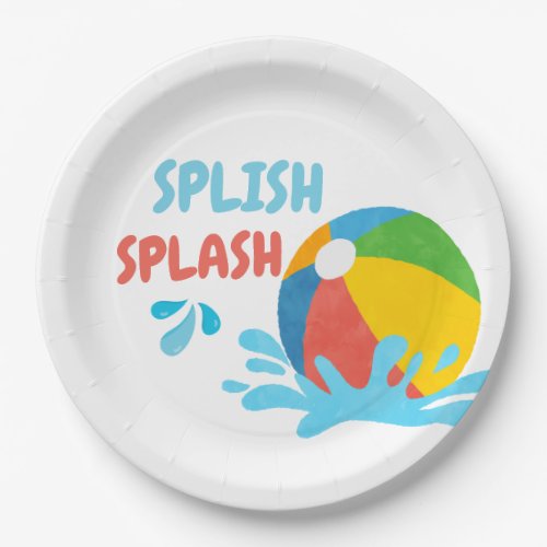 Pool Party Birthday Decor Supplies  Paper Plates