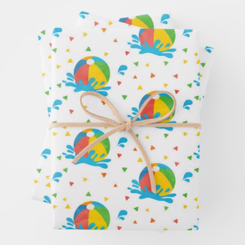 Pool Party Birthday Decor Supplies  Wrapping Paper Sheets