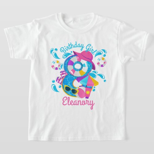 Pool Party Birthday Eight Summer T_Shirt