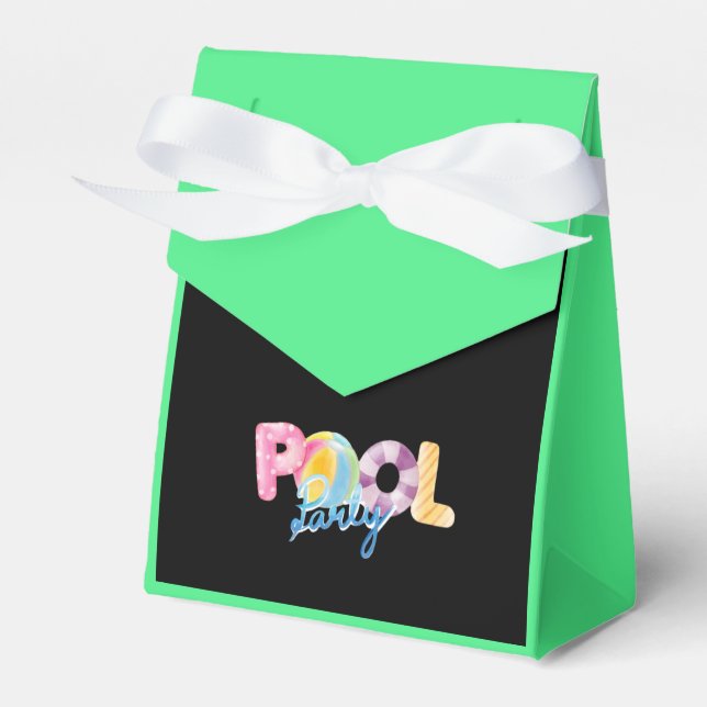 pool party birthday favor boxes (Front Side)