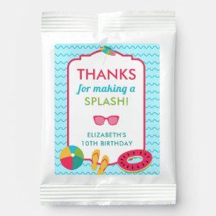 Pool Party Birthday Favor Splash Colorful Kids Lemonade Drink Mix