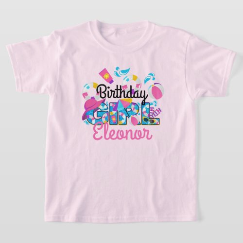 Pool Party Birthday Girl Summer Birthday  T_Shirt